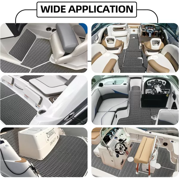 FOCEAN Boat Flooring  EVA Foam Boat Decking  Marine Flooring Marine Mats for Boats RV Yacht Kayak 945quotx 472quot236quot157quotGrey  Black Lines