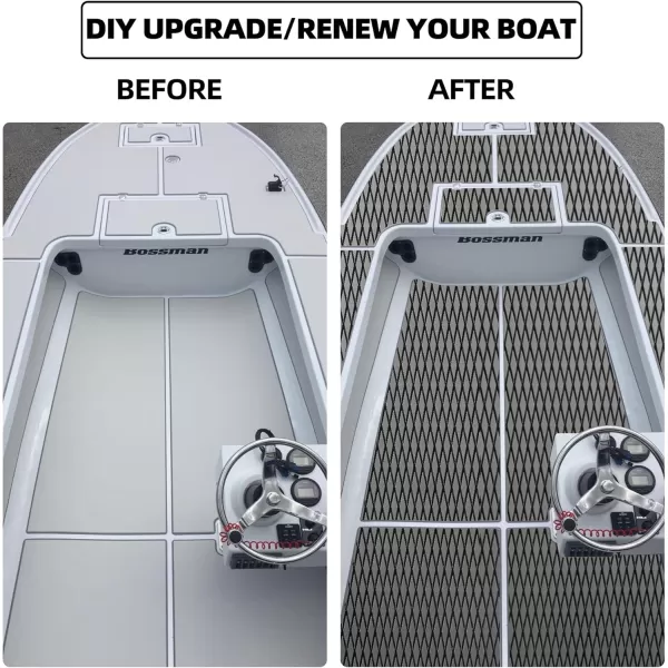 FOCEAN Boat Flooring  EVA Foam Boat Decking  Marine Flooring Marine Mats for Boats RV Yacht Kayak 945quotx 472quot236quot157quotGrey  Black Lines