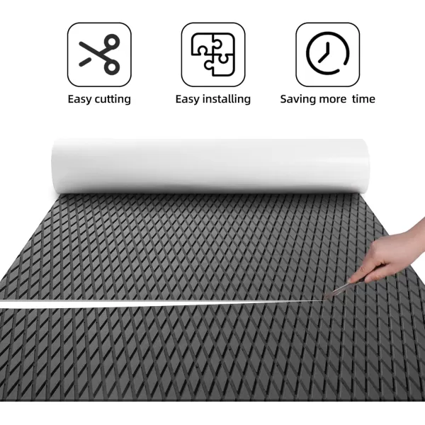 FOCEAN Boat Flooring  EVA Foam Boat Decking  Surfboard Traction Pads SelfAdhesive Sheet for Skateboard Skimboard RV Yacht Kayak 945x 472 BlackDark Grey