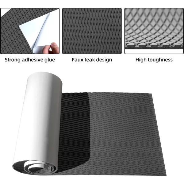 FOCEAN Boat Flooring  EVA Foam Boat Decking  Surfboard Traction Pads SelfAdhesive Sheet for Skateboard Skimboard RV Yacht Kayak 945x 472 BlackDark Grey