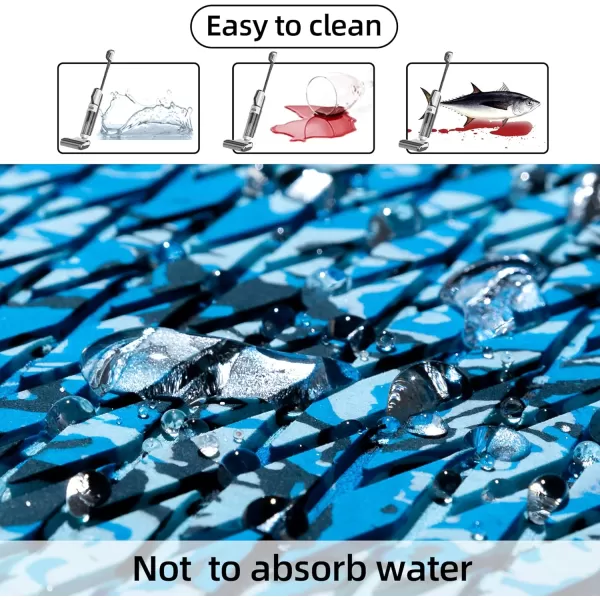FOCEAN Boat Flooring EVA Foam Boat Decking Camo Marine Flooring SelfAdhesive Boat Mat Boat Carpet for Motorboat RV Yacht Kayak Surfboard 945quot x 472quot236quot157quotOcean Camo