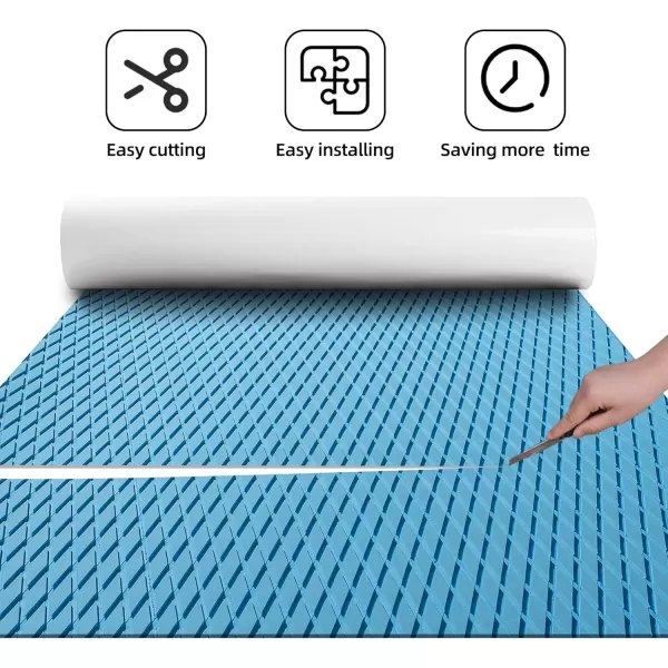 FOCEAN Boat Flooring EVA Foam Boat Decking Camo Marine Flooring SelfAdhesive Boat Mat Boat Carpet for Motorboat RV Yacht Kayak Surfboard 945quot x 472quot236quot157quotBlue