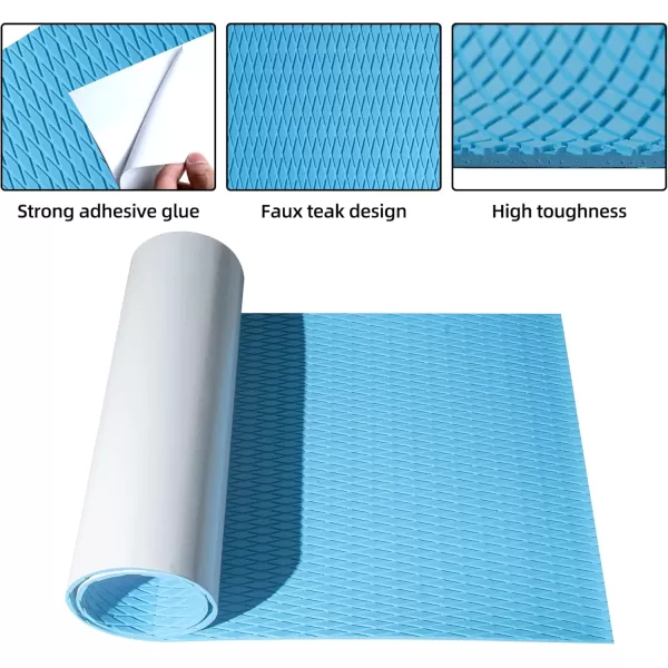 FOCEAN Boat Flooring EVA Foam Boat Decking Camo Marine Flooring SelfAdhesive Boat Mat Boat Carpet for Motorboat RV Yacht Kayak Surfboard 945quot x 472quot236quot157quotBlue