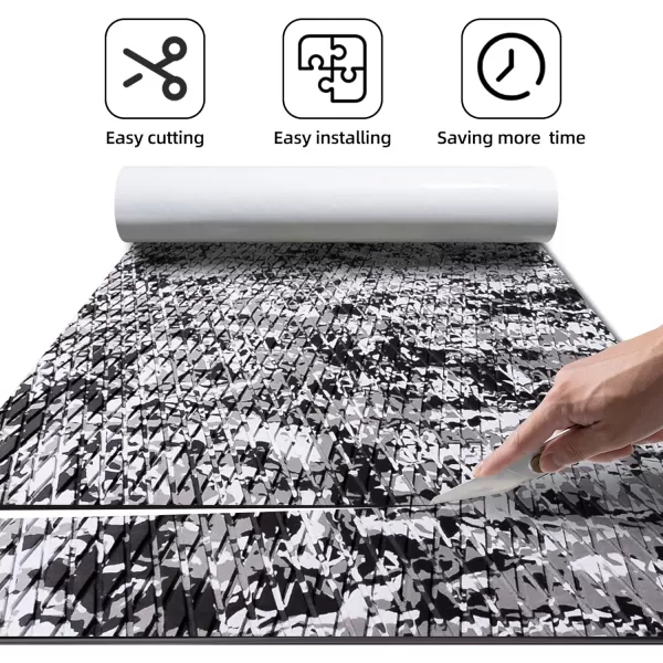FOCEAN Boat Flooring EVA Foam Boat Decking Camo Marine Flooring SelfAdhesive Boat Mat Boat Carpet for Motorboat RV Yacht Kayak Surfboard 945quot x 472quot236quot157quotSnow Camo