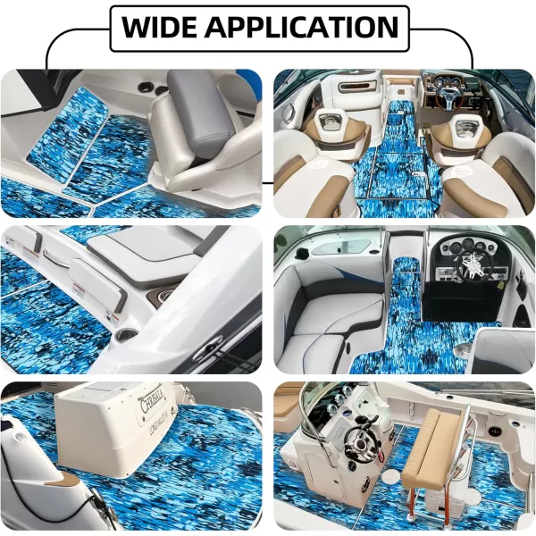 FOCEAN Boat Flooring EVA Foam Boat Decking Camo Marine Flooring SelfAdhesive Boat Mat Boat Carpet for Motorboat RV Yacht Kayak Surfboard 945quot x 472quot236quot157quotOcean Camo