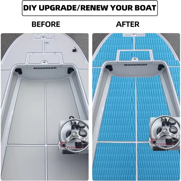 FOCEAN Boat Flooring EVA Foam Boat Decking Camo Marine Flooring SelfAdhesive Boat Mat Boat Carpet for Motorboat RV Yacht Kayak Surfboard 945quot x 472quot236quot157quotBlue