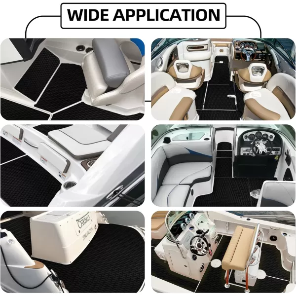 FOCEAN Boat Flooring EVA Foam Boat Decking Camo Marine Flooring SelfAdhesive Boat Mat Boat Carpet for Motorboat RV Yacht Kayak Surfboard 945quot x 472quot236quot157quotBlack