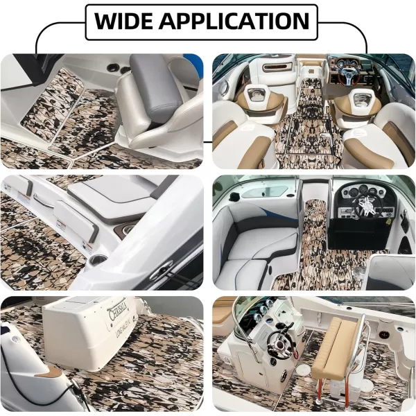FOCEAN Boat Flooring EVA Foam Boat Decking Camo Marine Flooring SelfAdhesive Boat Mat Boat Carpet for Motorboat RV Yacht Kayak Surfboard 945quot x 472quot236quot157quotDesert Camo
