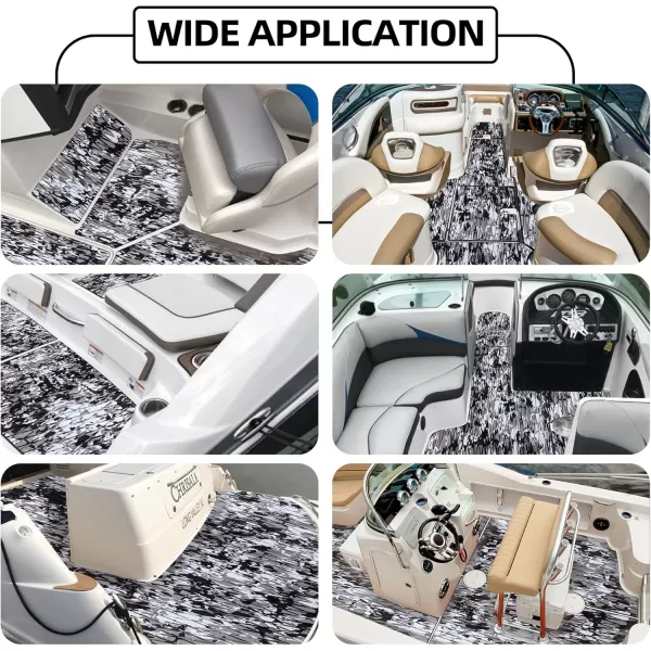 FOCEAN Boat Flooring EVA Foam Boat Decking Camo Marine Flooring SelfAdhesive Boat Mat Boat Carpet for Motorboat RV Yacht Kayak Surfboard 945quot x 472quot236quot157quotSnow Camo