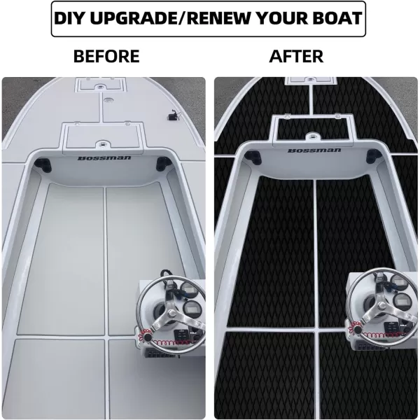 FOCEAN Boat Flooring EVA Foam Boat Decking Camo Marine Flooring SelfAdhesive Boat Mat Boat Carpet for Motorboat RV Yacht Kayak Surfboard 945quot x 472quot236quot157quotBlack