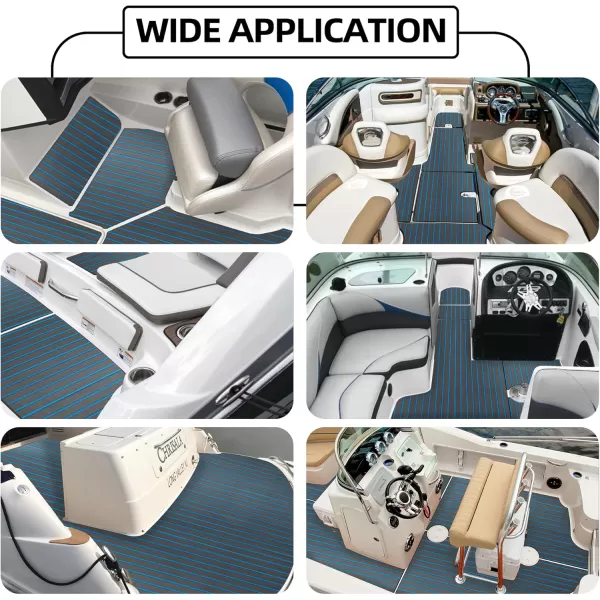 FOCEAN Boat Flooring EVA Foam Boat Decking Faux Teak Marine Flooring Boat Mat Boat Carpet Sheet for Motorboat RV Yacht Kayak Surfboard 945quotx 472quot354quot236quot157quotDark Grey With Blue Lines