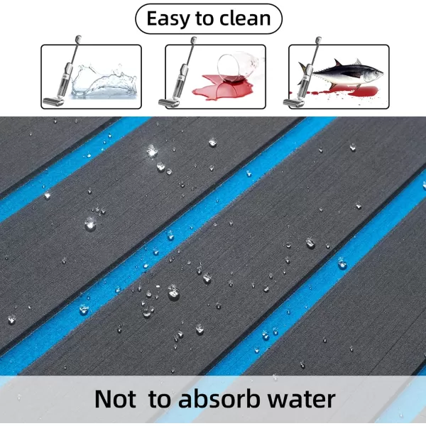FOCEAN Boat Flooring EVA Foam Boat Decking Faux Teak Marine Flooring Boat Mat Boat Carpet Sheet for Motorboat RV Yacht Kayak Surfboard 945quotx 472quot354quot236quot157quotDark Grey With Blue Lines