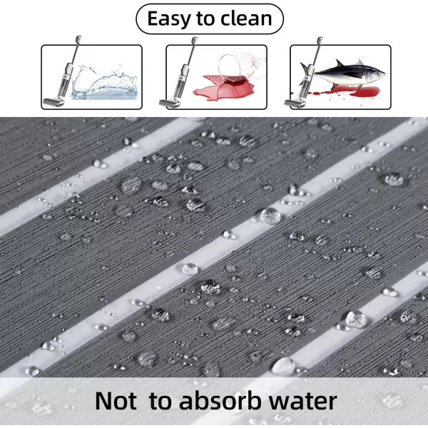 FOCEAN Boat Flooring EVA Foam Boat Decking Faux Teak Marine Flooring Boat Mat Boat Carpet Sheet for Motorboat RV Yacht Kayak Surfboard 945quotx 472quot354quot236quot157quotGrey With White Seam Lines