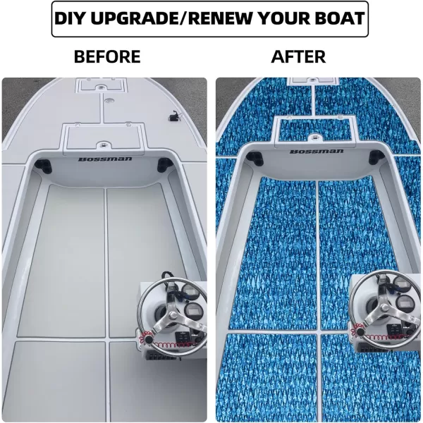 FOCEAN Boat Flooring EVA Foam Boat Decking Faux Teak Marine Flooring Boat Mat Boat Carpet Sheet for Motorboat RV Yacht Kayak Surfboard 945quotx 472quot354quot236quot157quotCamo Lake