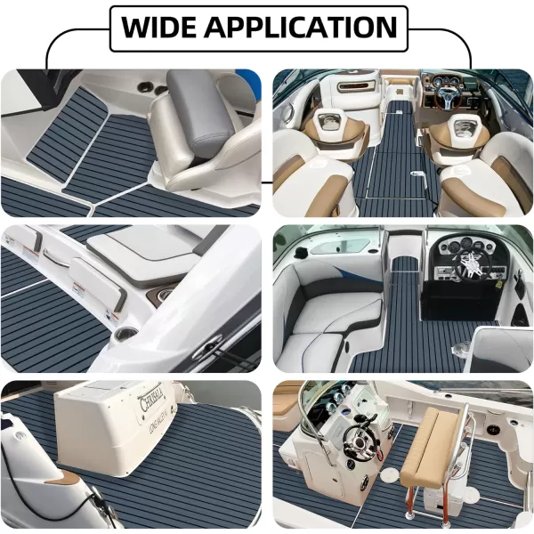 FOCEAN Boat Flooring EVA Foam Boat Decking Faux Teak Marine Flooring Boat Mat Boat Carpet Sheet for Motorboat RV Yacht Kayak Surfboard 945quotx 472quot354quot236quot157quotDark Grey With Black Seam Lines