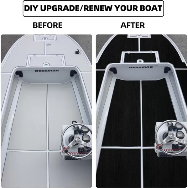 FOCEAN Boat Flooring EVA Foam Boat Decking Marine Flooring Brushed Texture Marine Mats for Boats Yacht Kayak RV 945quot x472quot 236quot157quotBlack