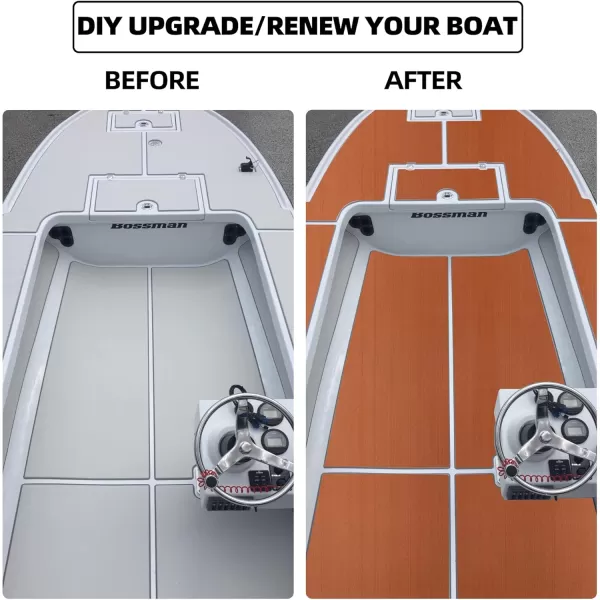 FOCEAN Boat Flooring EVA Foam Boat Decking Marine Flooring Brushed Texture Marine Mats for Boats Yacht Kayak RV 945quot x472quot 236quot157quotBrownBlack Back