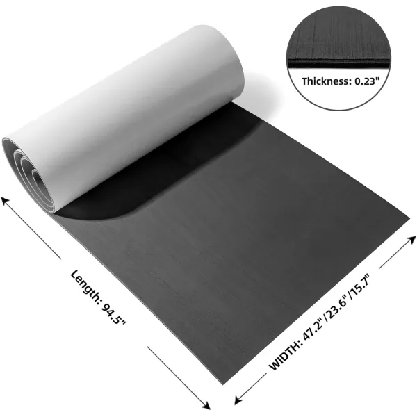FOCEAN Boat Flooring EVA Foam Boat Decking Marine Flooring Brushed Texture Marine Mats for Boats Yacht Kayak RV 945quot x472quot 236quot157quotDark GreyBlack Back