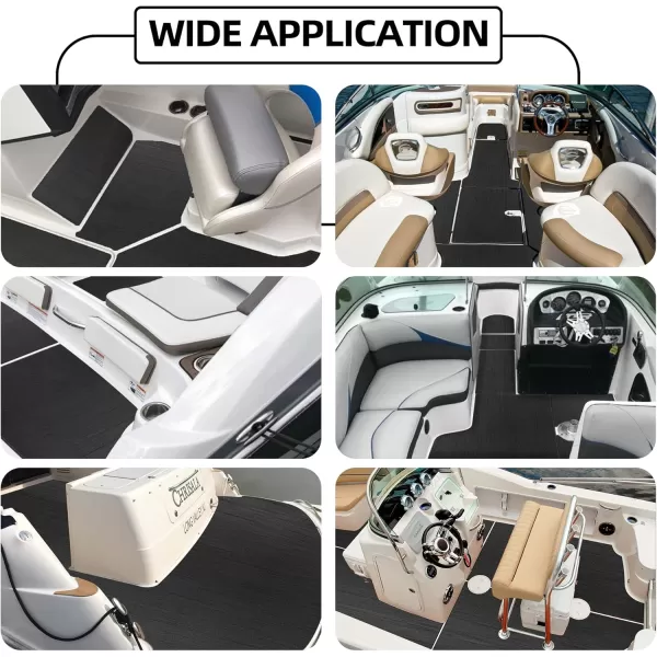 FOCEAN Boat Flooring EVA Foam Boat Decking Marine Flooring Brushed Texture Marine Mats for Boats Yacht Kayak RV 945quot x472quot 236quot157quotDark GreyBlack Back