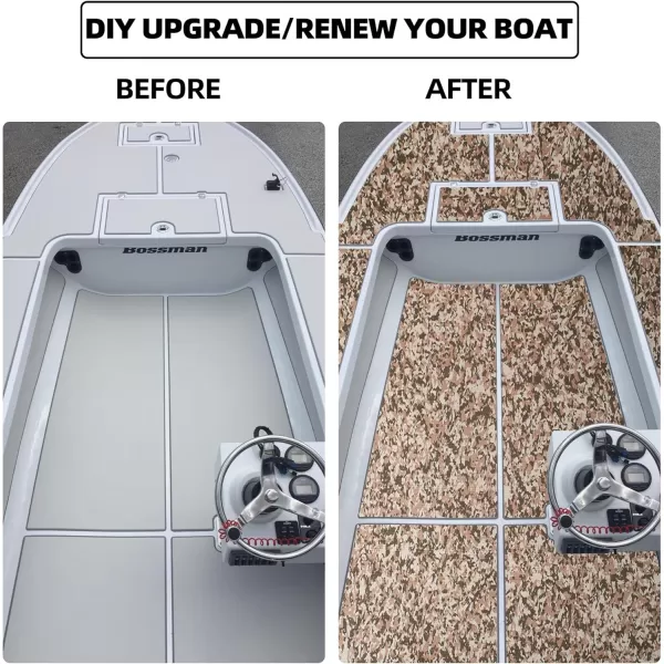 FOCEAN Boat Flooring EVA Foam Boat Decking Marine Flooring Brushed Texture Marine Mats for Boats Yacht Kayak RV 945quot x472quot 236quot157quotGravel Camo