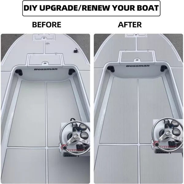 FOCEAN Boat Flooring EVA Foam Boat Decking Marine Flooring Brushed Texture Marine Mats for Boats Yacht Kayak RV 945quot x472quot 236quot157quotGreyBlack Back