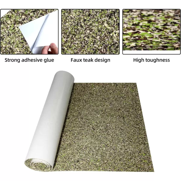 FOCEAN Boat Flooring EVA Foam Boat Decking Marine Flooring Brushed Texture Marine Mats for Boats Yacht Kayak RV 945quot x472quot 236quot157quotJungle Camo