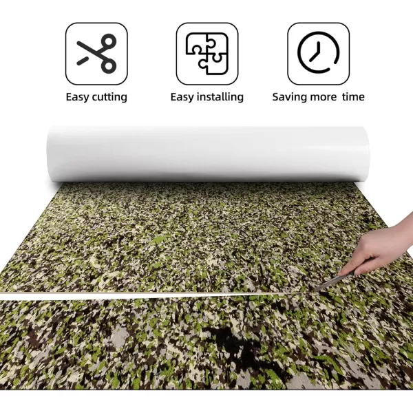FOCEAN Boat Flooring EVA Foam Boat Decking Marine Flooring Brushed Texture Marine Mats for Boats Yacht Kayak RV 945quot x472quot 236quot157quotJungle Camo