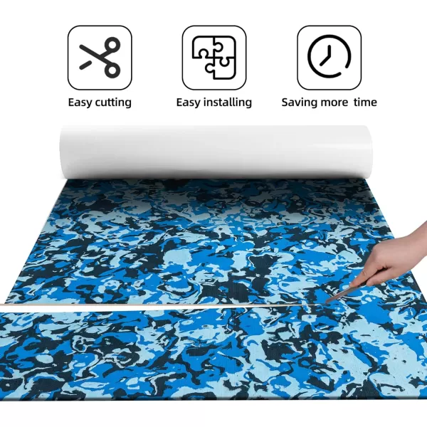 FOCEAN Boat Flooring EVA Foam Boat Decking Marine Flooring Brushed Texture Marine Mats for Boats Yacht Kayak RV 945quot x472quot 236quot157quotOcean Camo