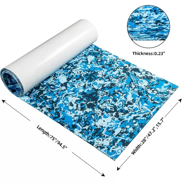 FOCEAN Boat Flooring EVA Foam Boat Decking Marine Flooring Brushed Texture Marine Mats for Boats Yacht Kayak RV 945quot x472quot 236quot157quotOcean Camo