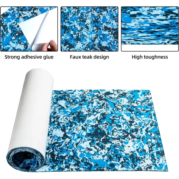 FOCEAN Boat Flooring EVA Foam Boat Decking Marine Flooring Brushed Texture Marine Mats for Boats Yacht Kayak RV 945quot x472quot 236quot157quotOcean Camo