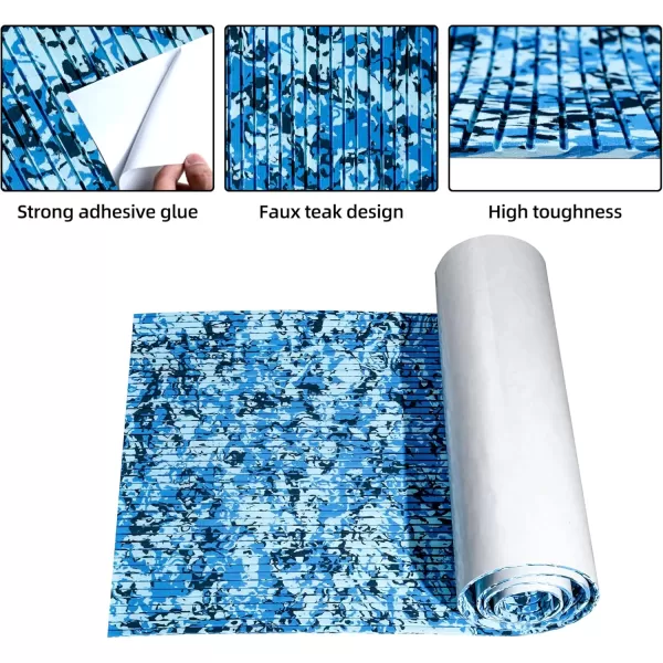 FOCEAN Boat Flooring EVA Foam Boat Decking Marine Flooring Camo Brushed NonSlip SelfAdhesive Marine Mats for Boats Yacht Kayak RV Swimming Pool 945quot x472quot 236quot157quotOcean Camo