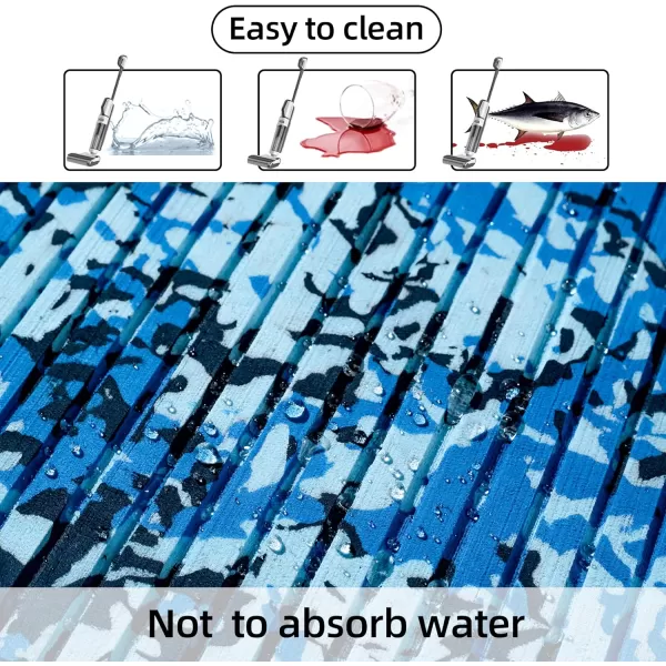 FOCEAN Boat Flooring EVA Foam Boat Decking Marine Flooring Camo Brushed NonSlip SelfAdhesive Marine Mats for Boats Yacht Kayak RV Swimming Pool 945quot x472quot 236quot157quotOcean Camo
