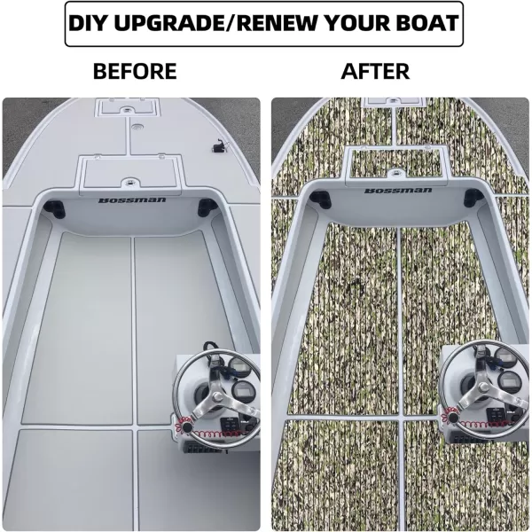 FOCEAN Boat Flooring EVA Foam Boat Decking Marine Flooring Camo Brushed NonSlip SelfAdhesive Marine Mats for Boats Yacht Kayak RV Swimming Pool 945quot x472quot 236quot157quotJungle Camo