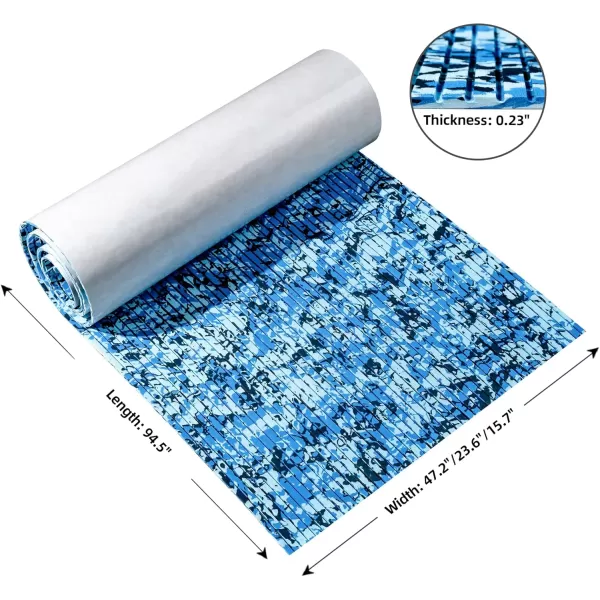 FOCEAN Boat Flooring EVA Foam Boat Decking Marine Flooring Camo Brushed NonSlip SelfAdhesive Marine Mats for Boats Yacht Kayak RV Swimming Pool 945quot x472quot 236quot157quotOcean Camo