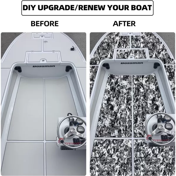 FOCEAN Boat Flooring EVA Foam Boat Decking Marine Flooring Camo Brushed NonSlip SelfAdhesive Marine Mats for Boats Yacht Kayak RV Swimming Pool 945quot x472quot 236quot157quotSnow Camo