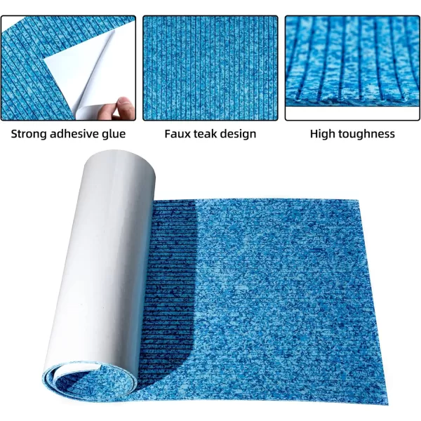 FOCEAN Boat Flooring EVA Foam Boat Decking Marine Flooring Camo Brushed NonSlip SelfAdhesive Marine Mats for Boats Yacht Kayak RV Swimming Pool 945quot x472quot 236quot157quotBlue Camo