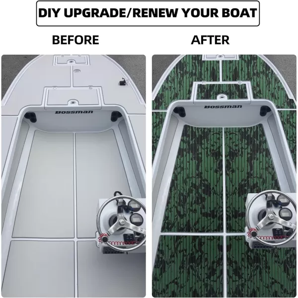 FOCEAN Boat Flooring EVA Foam Boat Decking Marine Flooring Camo Brushed NonSlip SelfAdhesive Marine Mats for Boats Yacht Kayak RV Swimming Pool 945quot x472quot 236quot157quotOlive Camo