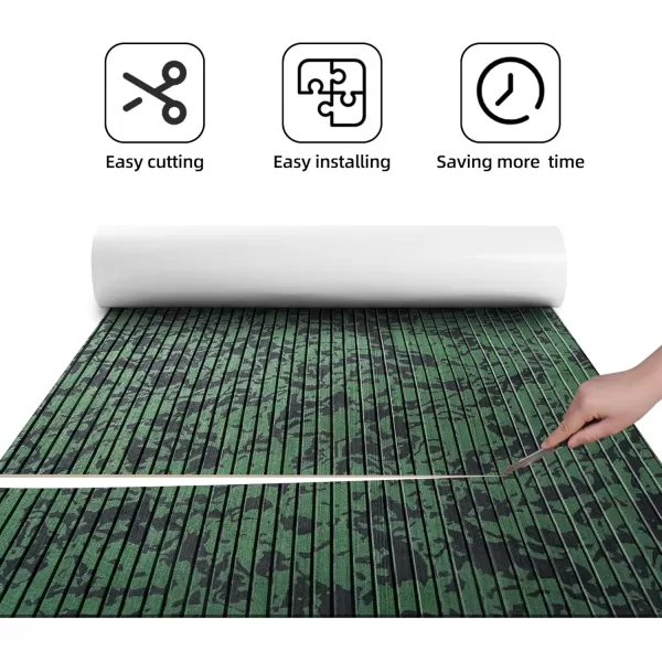 FOCEAN Boat Flooring EVA Foam Boat Decking Marine Flooring Camo Brushed NonSlip SelfAdhesive Marine Mats for Boats Yacht Kayak RV Swimming Pool 945quot x472quot 236quot157quotOlive Camo