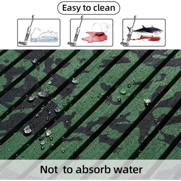 FOCEAN Boat Flooring EVA Foam Boat Decking Marine Flooring Camo Brushed NonSlip SelfAdhesive Marine Mats for Boats Yacht Kayak RV Swimming Pool 945quot x472quot 236quot157quotOlive Camo