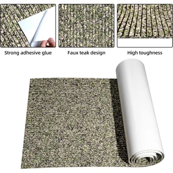 FOCEAN Boat Flooring EVA Foam Boat Decking Marine Flooring Camo Brushed NonSlip SelfAdhesive Marine Mats for Boats Yacht Kayak RV Swimming Pool 945quot x472quot 236quot157quotJungle Camo