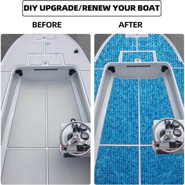 FOCEAN Boat Flooring EVA Foam Boat Decking Marine Flooring Camo Brushed NonSlip SelfAdhesive Marine Mats for Boats Yacht Kayak RV Swimming Pool 945quot x472quot 236quot157quotBlue Camo