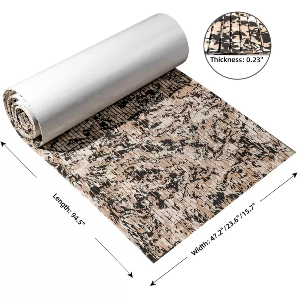 FOCEAN Boat Flooring EVA Foam Boat Decking Marine Flooring Camo Brushed NonSlip SelfAdhesive Marine Mats for Boats Yacht Kayak RV Swimming Pool 945quot x472quot 236quot157quotDesert Camo