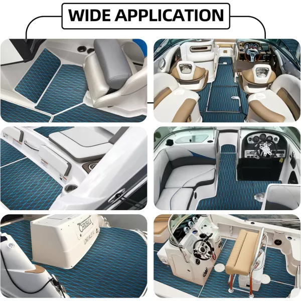 FOCEAN Boat Flooring EVA Foam Boat Decking Marine Mat NonSlip SelfAdhesive Flooring Sheet for Motorboat Kayak Surfboard Garden Flooring Swimming Pools 945x 157 Dark Brown with Black LinesDark Grey With Blue Lines