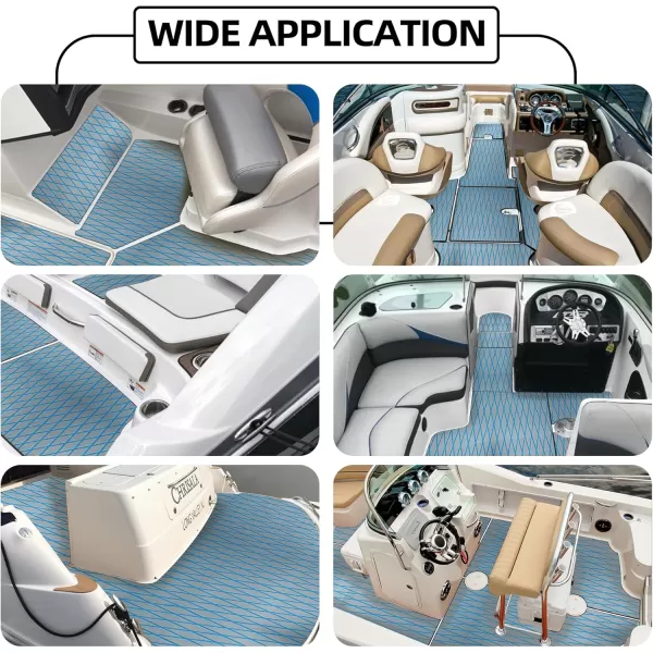 FOCEAN Boat Flooring EVA Foam Boat Decking Marine Mat NonSlip SelfAdhesive Flooring Sheet for Motorboat Kayak Surfboard Garden Flooring Swimming Pools 945x 157 Dark Brown with Black LinesGrey With Blue Lines