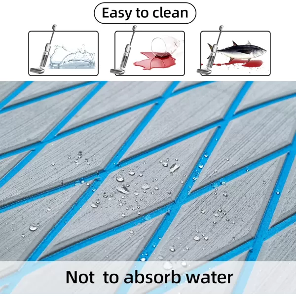 FOCEAN Boat Flooring EVA Foam Boat Decking Marine Mat NonSlip SelfAdhesive Flooring Sheet for Motorboat Kayak Surfboard Garden Flooring Swimming Pools 945x 157 Dark Brown with Black LinesGrey With Blue Lines