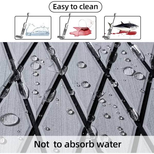 FOCEAN Boat Flooring EVA Foam Boat Decking Marine Mat NonSlip SelfAdhesive Flooring Sheet for Motorboat Kayak Surfboard Garden Flooring Swimming Pools 945x 157 Dark Brown with Black LinesGrey With Black Seam Lines