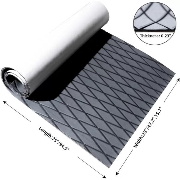 FOCEAN Boat Flooring EVA Foam Boat Decking Marine Mat NonSlip SelfAdhesive Flooring Sheet for Motorboat Kayak Surfboard Garden Flooring Swimming Pools 945x 157 Dark Brown with Black LinesDark Grey With Black Seam Lines