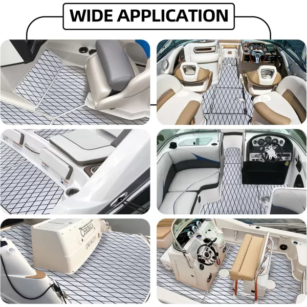 FOCEAN Boat Flooring EVA Foam Boat Decking Marine Mat NonSlip SelfAdhesive Flooring Sheet for Motorboat Kayak Surfboard Garden Flooring Swimming Pools 945x 157 Dark Brown with Black LinesGrey With Black Seam Lines