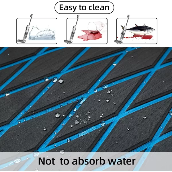 FOCEAN Boat Flooring EVA Foam Boat Decking Marine Mat NonSlip SelfAdhesive Flooring Sheet for Motorboat Kayak Surfboard Garden Flooring Swimming Pools 945x 157 Dark Brown with Black LinesDark Grey With Blue Lines