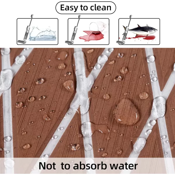 FOCEAN Boat Flooring EVA Foam Boat Decking Marine Mat NonSlip SelfAdhesive Flooring Sheet for Motorboat Kayak Surfboard Garden Flooring Swimming Pools 945x 157 Dark Brown with Black LinesBrown With White Lines